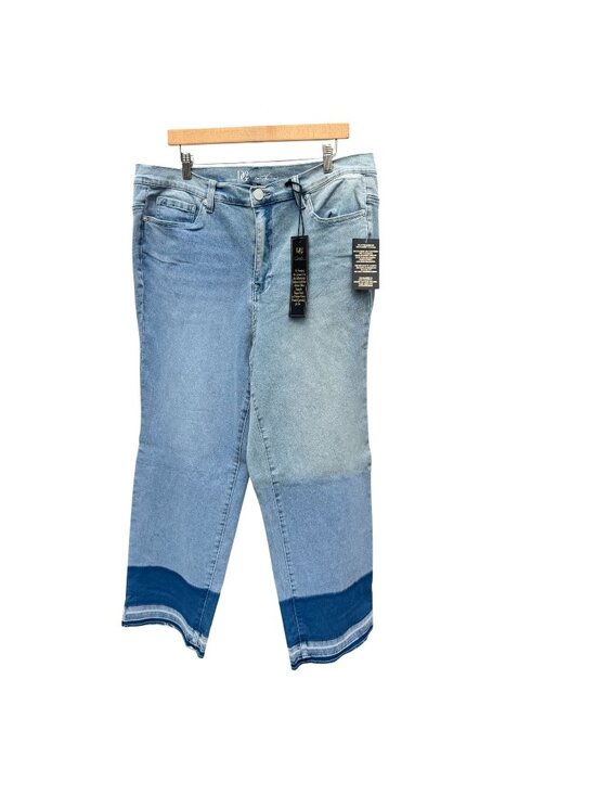 DG2 by Diane Gilman Denim - DG2 Dip-Dye Ombre Denim Jeans 16W Womens High Rise Blue Gradient Cotton Casual